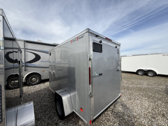 New 2025 WELLS CARGO FT610S2-D Cargo / Enclosed Trailer 6X10 SA RAMP DOOR (GVW:2990) SILVER FROST