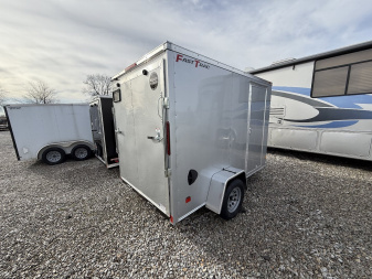 New 2025 WELLS CARGO FT610S2-D Cargo / Enclosed Trailer 6X10 SA RAMP DOOR (GVW:2990) SILVER FROST