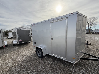 New 2025 WELLS CARGO FT610S2-D Cargo / Enclosed Trailer 6X10 SA RAMP DOOR (GVW:2990) SILVER FROST