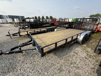 New 2026 PJ Trailers UL182 Utility Trailer 83X18 TA DOVETAIL W/ HD GATE (GVW:9899) BLACK