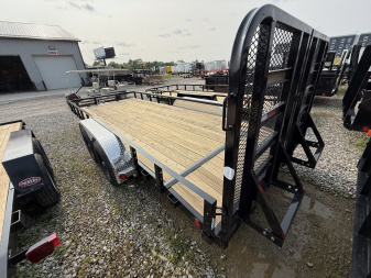 New 2026 PJ Trailers UL182 Utility Trailer 83X18 TA DOVETAIL W/ HD GATE (GVW:9899) BLACK