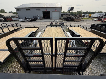 New 2026 PJ Trailers UL182 Utility Trailer 83X18 TA DOVETAIL W/ HD GATE (GVW:9899) BLACK