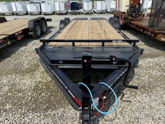 New 2026 PJ Trailers EV202 VOYAGER Equipment Trailer 83X20 TA DOVETAIL W/ SS MONSTER RAMPS (GVW:14000) BLACK