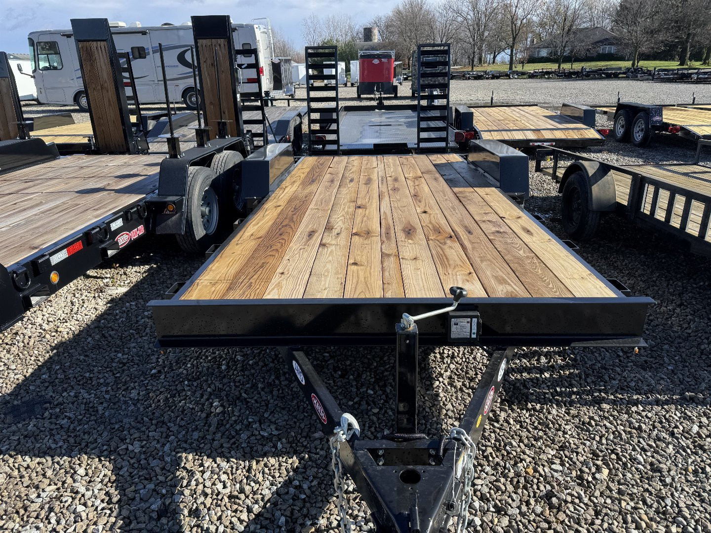 New 2025 AMO UC182 Equipment Trailer 82X18 TA DOVETAIL (GVW:9990) STAND UP RAMPS