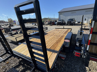 New 2025 AMO UC182 Equipment Trailer 82X18 TA DOVETAIL (GVW:9990) STAND UP RAMPS