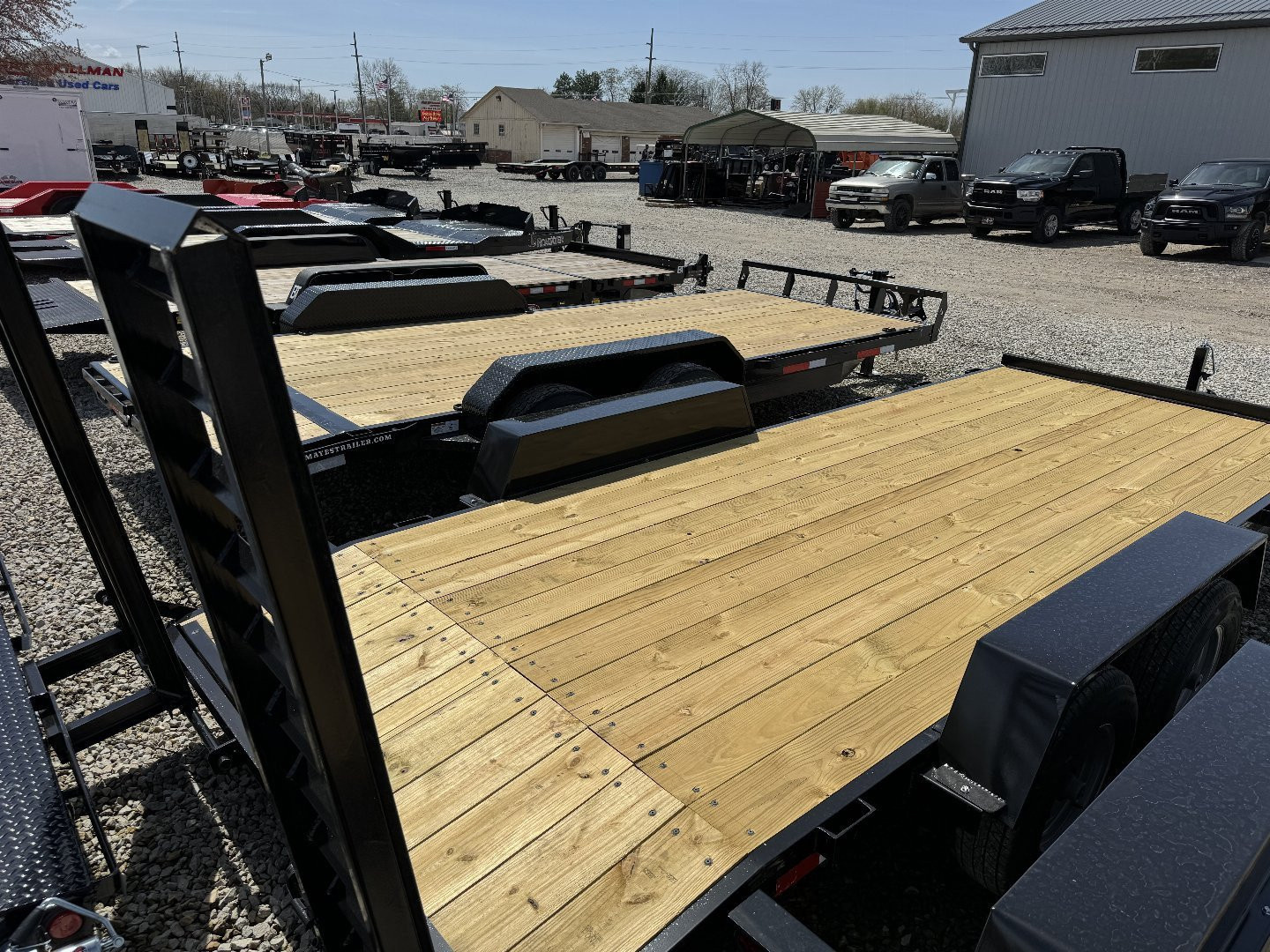 New 2024 AMO UC182 Equipment Trailer 82X18 TA (GVW:9990) STANDUP RAMPS BLACK