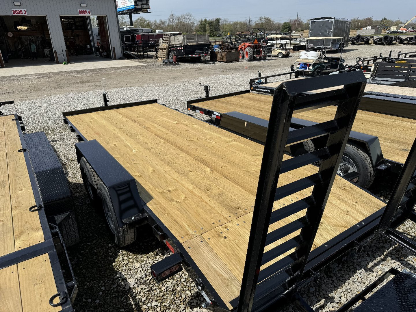 New 2024 AMO UC182 Equipment Trailer 82X18 TA (GVW:9990) STANDUP RAMPS BLACK