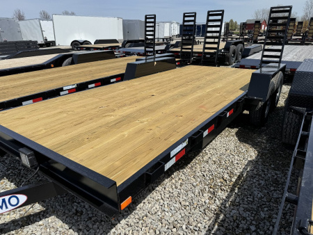 New 2024 AMO UC182 Equipment Trailer 82X18 TA (GVW:9990) STANDUP RAMPS BLACK