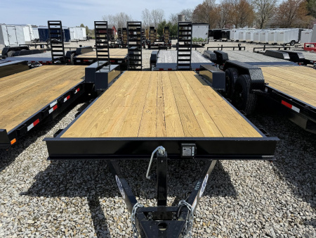 New 2024 AMO UC182 Equipment Trailer 82X18 TA (GVW:9990) STANDUP RAMPS BLACK