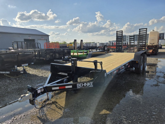 New 2025 Behnke CBCT2020E-S10K Equipment Trailer 83X20 TA SKIDLOADER BEAVERTAIL W/FLIP-UP RAMPS (GVW:20000) BLACK