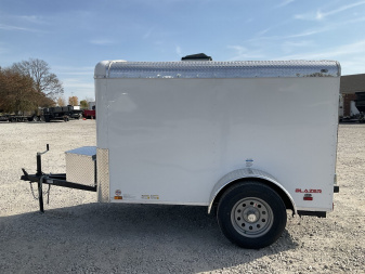 New 2025 Cargo Mate BL58SA Cargo/Enclosed Trailer 5X8 SA RAMP DOOR (GVW:2990) WHITE