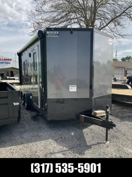 New 2022 Cargo Mate EHW718TA2 Enclosed Cargo
Factory Demo
No miles other than shipping
7x18 TA RAMP DOOR (GVW:7000)
Camper Model
Pop Out Camper side mounted bed 
110 Power
Toilet and Sink 
Wet Sounds Stereo