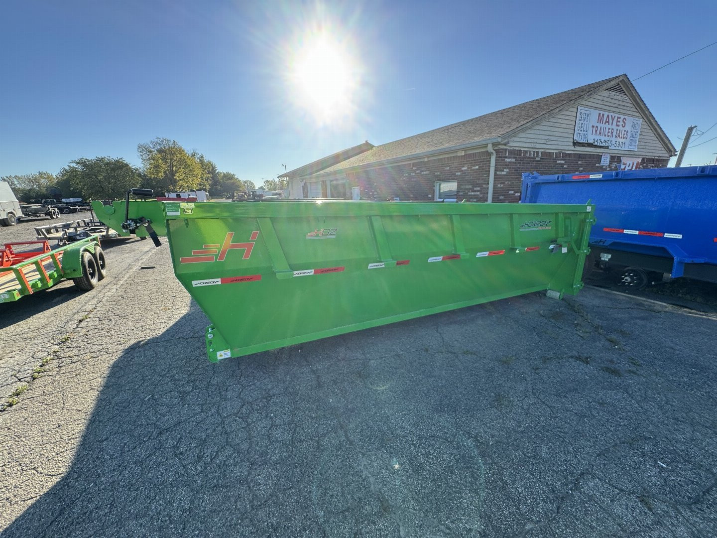 New 2024 Horizon Trailers EDZ Dumpster Dump Bin 83X16 LIME GREEN