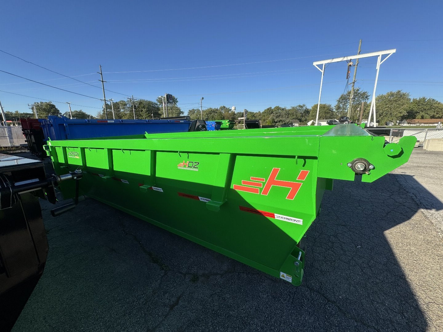 New 2024 Horizon Trailers EDZ Dumpster Dump Bin 83X16 LIME GREEN