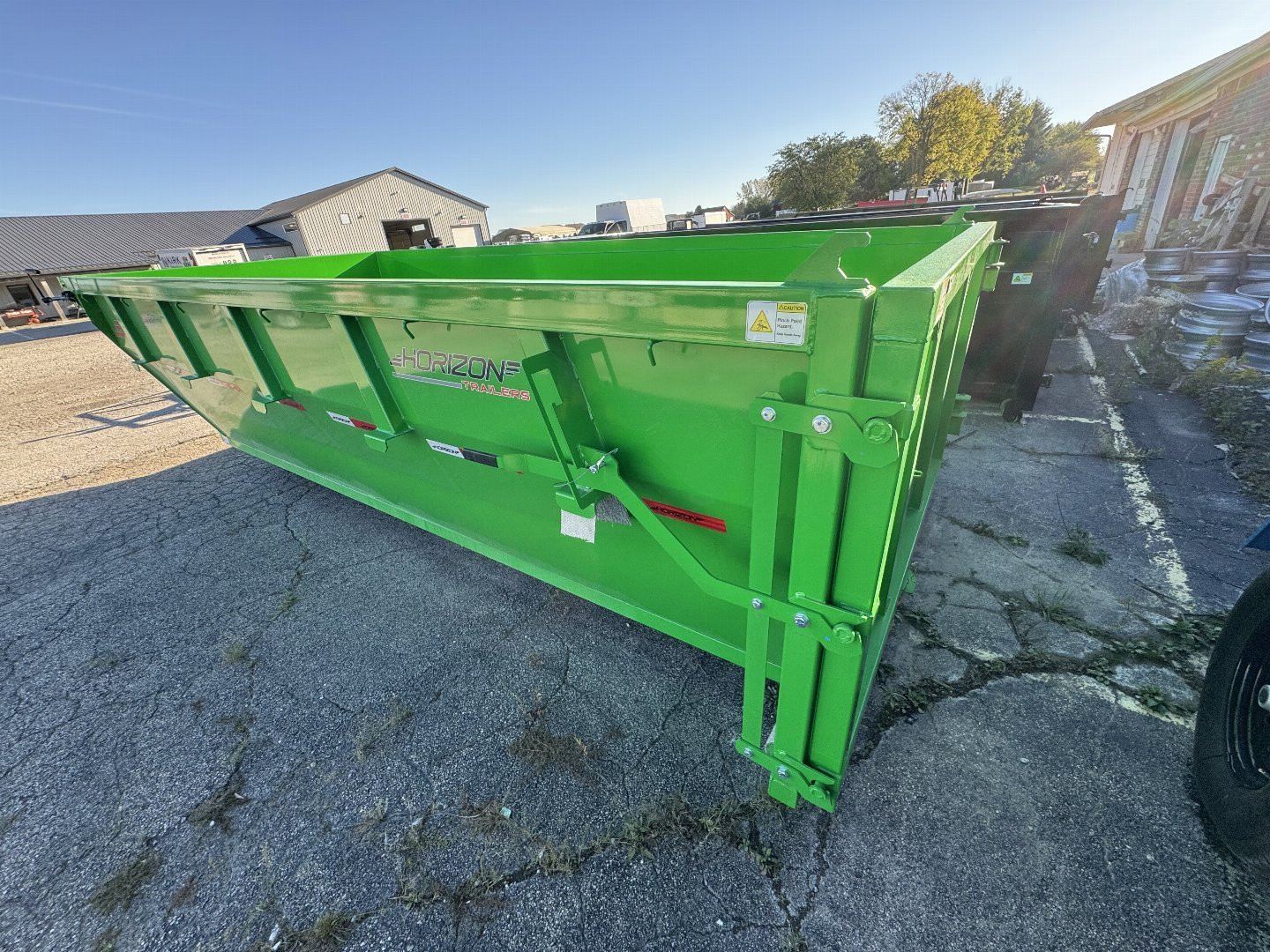 New 2024 Horizon Trailers EDZ Dumpster Dump Bin 83X16 LIME GREEN