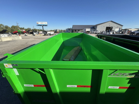 New 2024 Horizon Trailers EDZ Dumpster Dump Bin 83X16 LIME GREEN