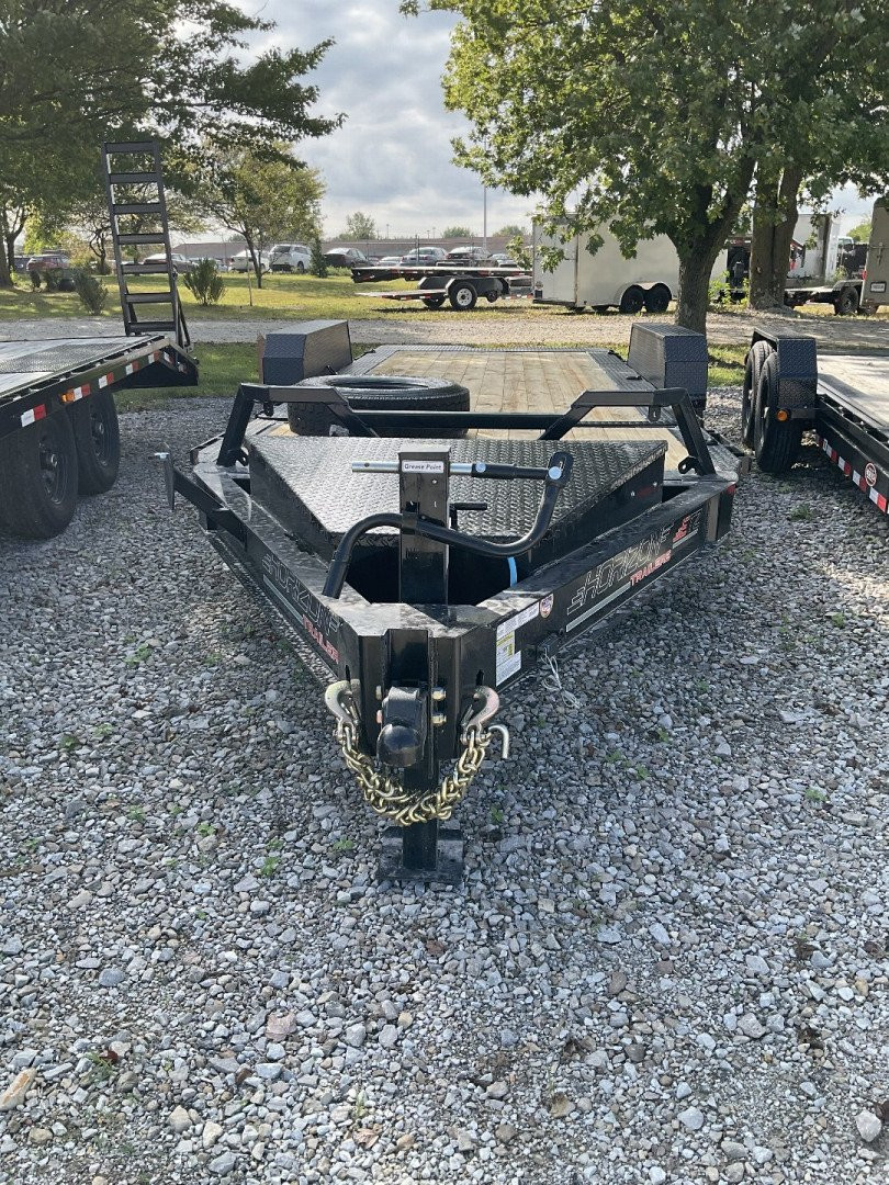 New 2025 HORIZON TRAILERS ETZBP-20 7K Tilt Trailer 83X20 TA 22"HEIGHT PARTIAL TILT (GVW:15260) BLACK