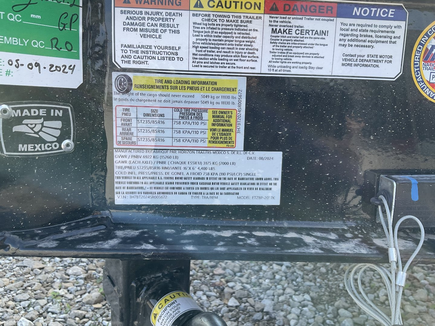 New 2025 HORIZON TRAILERS ETZBP-20 7K Tilt Trailer 83X20 TA 22"HEIGHT PARTIAL TILT (GVW:15260) BLACK