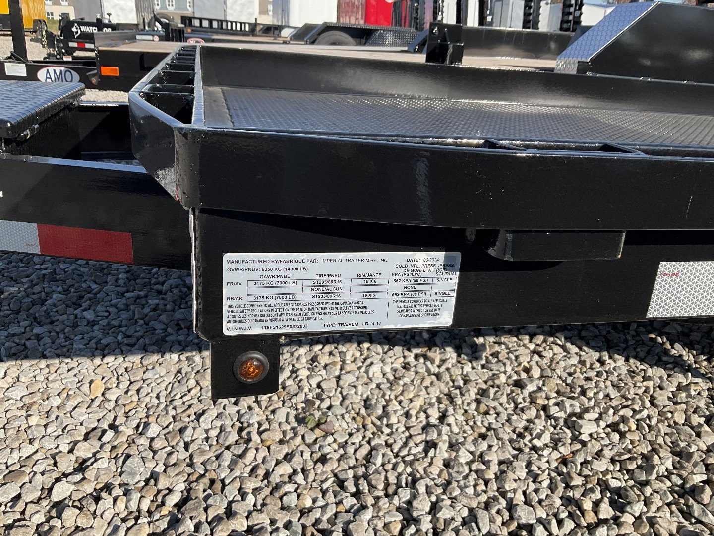New 2025 Imperial Trailer LB-14-16 Tilt Trailer 78X16 TA (GVW:14000) BLACK