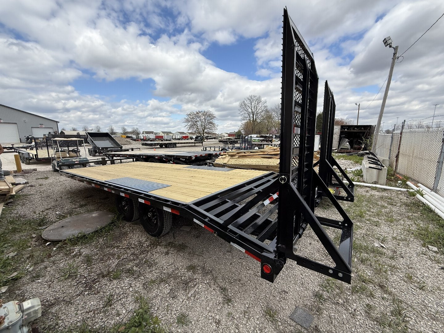 New 2025 PJ Trailers Deckover Trailer 102X22 TA DOVETAIL (GVW:14000) BLACK 31x66 RAMPS