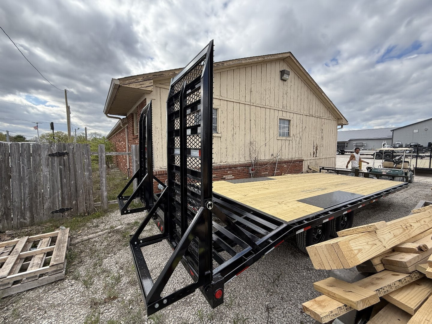 New 2025 PJ Trailers Deckover Trailer 102X22 TA DOVETAIL (GVW:14000) BLACK 31x66 RAMPS