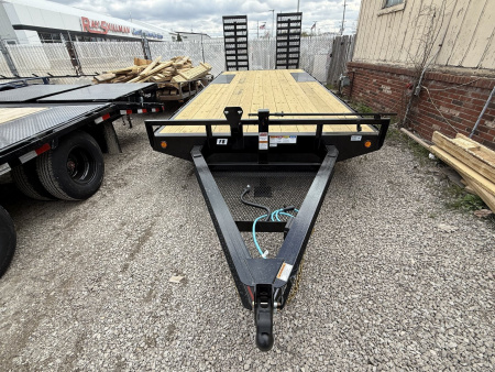 New 2025 PJ Trailers Deckover Trailer 102X22 TA DOVETAIL (GVW:14000) BLACK 31x66 RAMPS