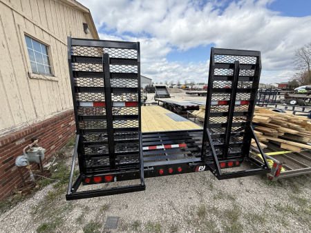 New 2025 PJ Trailers Deckover Trailer 102X22 TA DOVETAIL (GVW:14000) BLACK 31x66 RAMPS