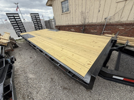New 2025 PJ Trailers Deckover Trailer 102X22 TA DOVETAIL (GVW:14000) BLACK 31x66 RAMPS