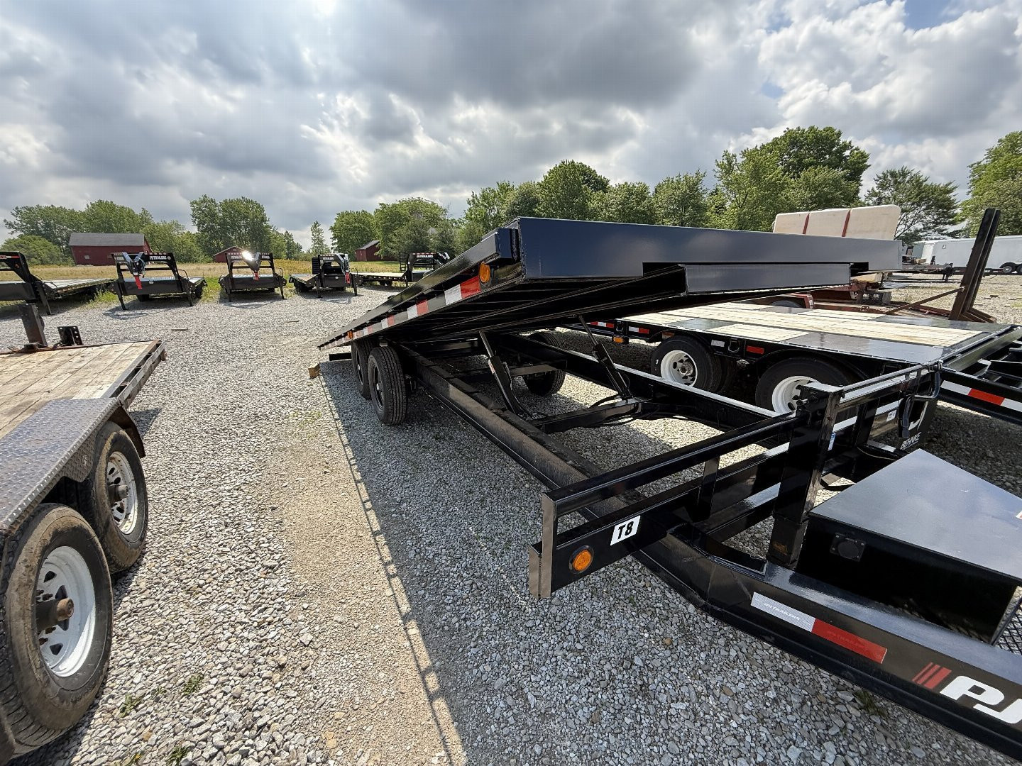 New 2026 PJ Trailers T8222 Tilt Trailer DECKOVER 102X22 TA (GVW:14000) BLACK