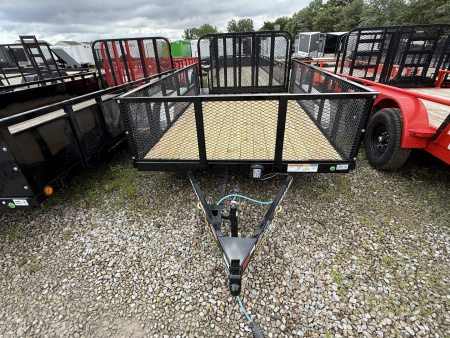 New 2025 PJ Trailers UL122 Utility Trailer 83X12 TA DOVETAIL (GVW:7000) BLACK MESH SIDES