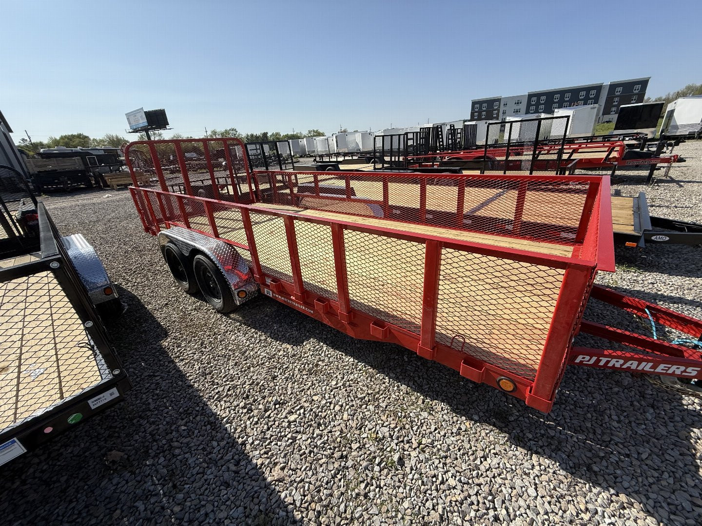 New 2026 PJ Trailers UL182 Utility Trailer 83X18 TA STRAIGHT DECK (GVW:7000) RED METAL SIDES