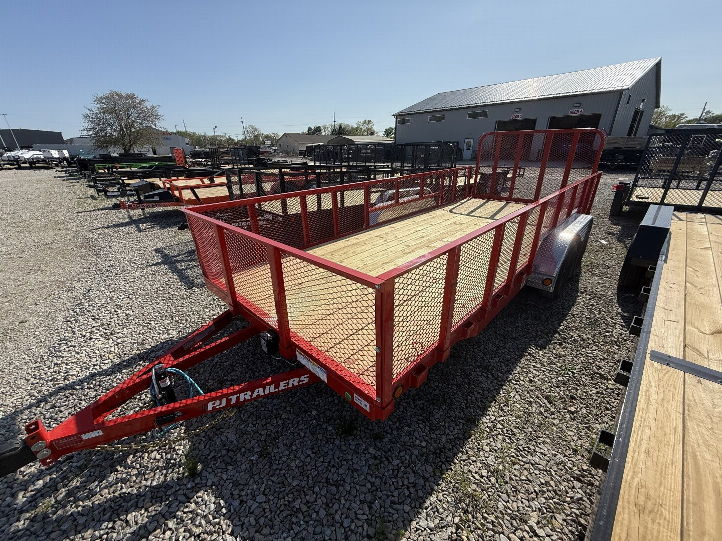 New 2026 PJ Trailers UL182 Utility Trailer 83X18 TA STRAIGHT DECK (GVW:7000) RED METAL SIDES