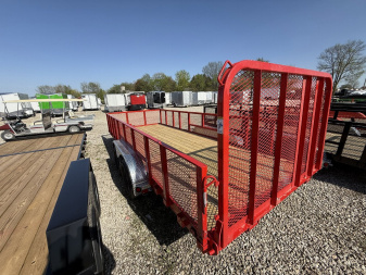 New 2026 PJ Trailers UL182 Utility Trailer 83X18 TA STRAIGHT DECK (GVW:7000) RED METAL SIDES