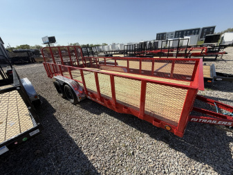 New 2026 PJ Trailers UL182 Utility Trailer 83X18 TA STRAIGHT DECK (GVW:7000) RED METAL SIDES