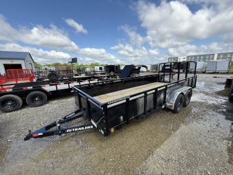 New 2025 PJ Trailers UL182 Utility Trailer 83X18 TA STRAIGHT DECK(GVW:7000) BLACK METAL SIDES