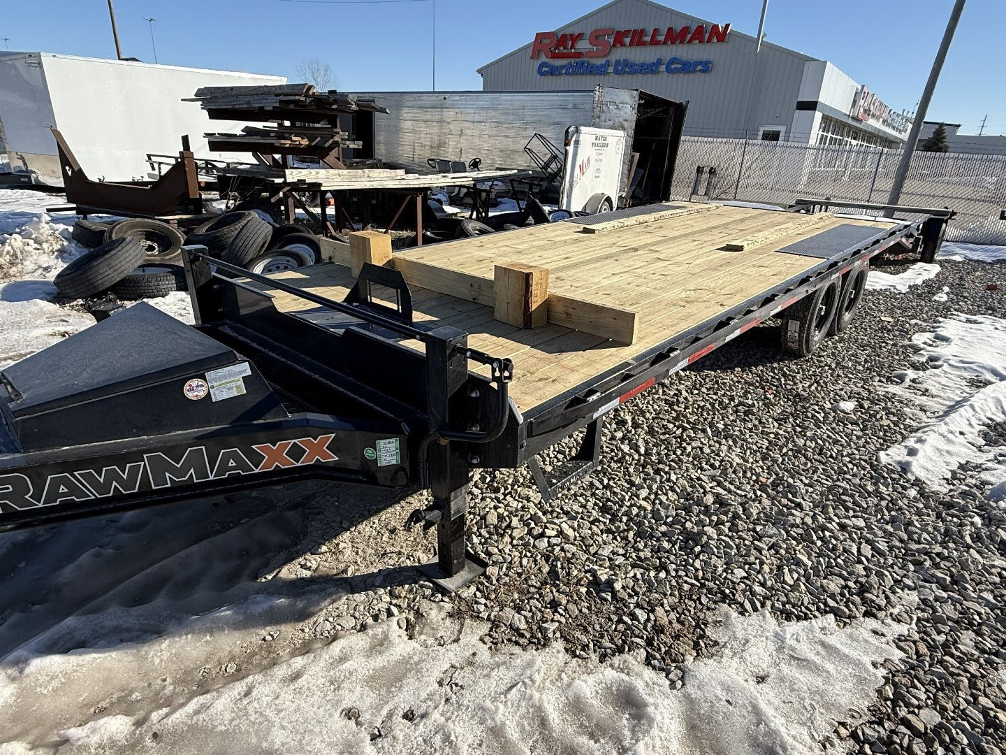 New 2024 RawMaxx DOX22BP14K Deckover Trailer 102X22 TA (GVW:14000) BLACK