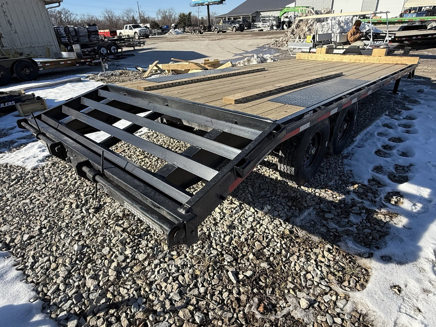 New 2024 RawMaxx DOX22BP14K Deckover Trailer 102X22 TA (GVW:14000) BLACK