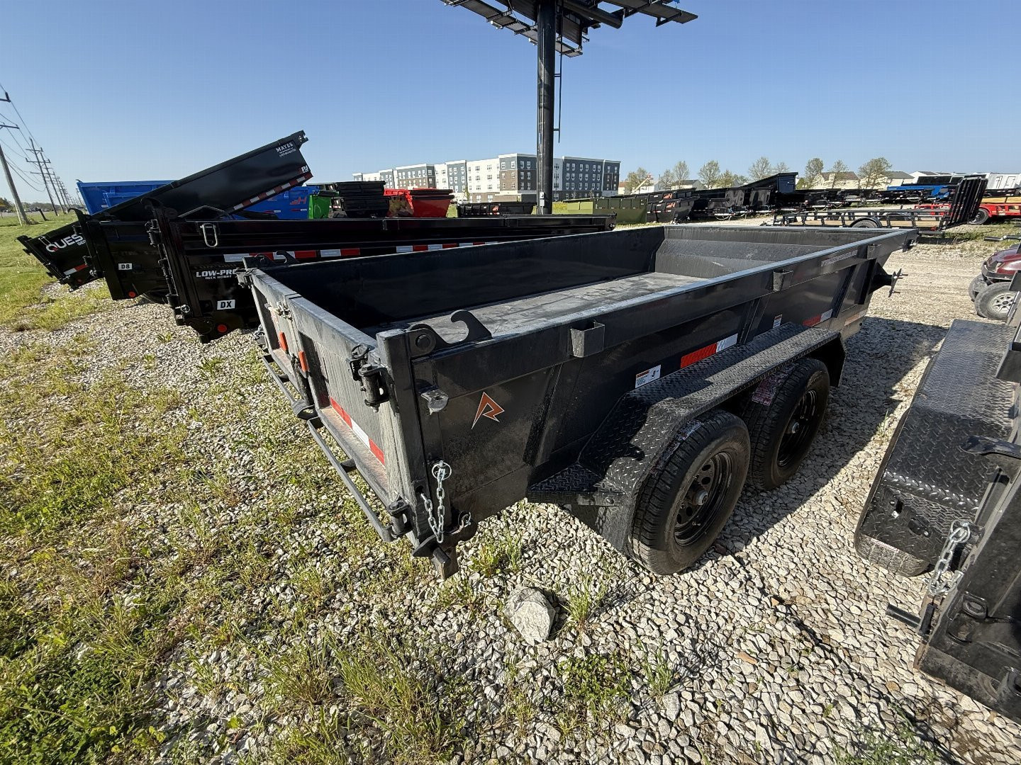 New 2025 RAWMAXX MDX12BP10K Dump Trailer 77x12 TA (GVW:10000) JET BLACK
