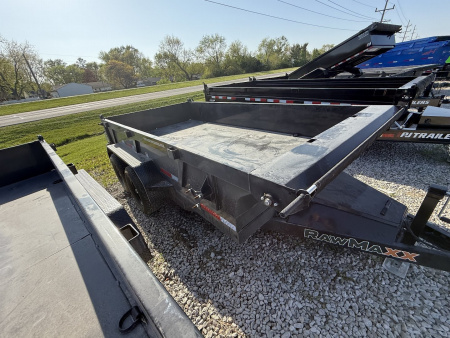New 2025 RAWMAXX MDX12BP10K Dump Trailer 77x12 TA (GVW:10000) JET BLACK