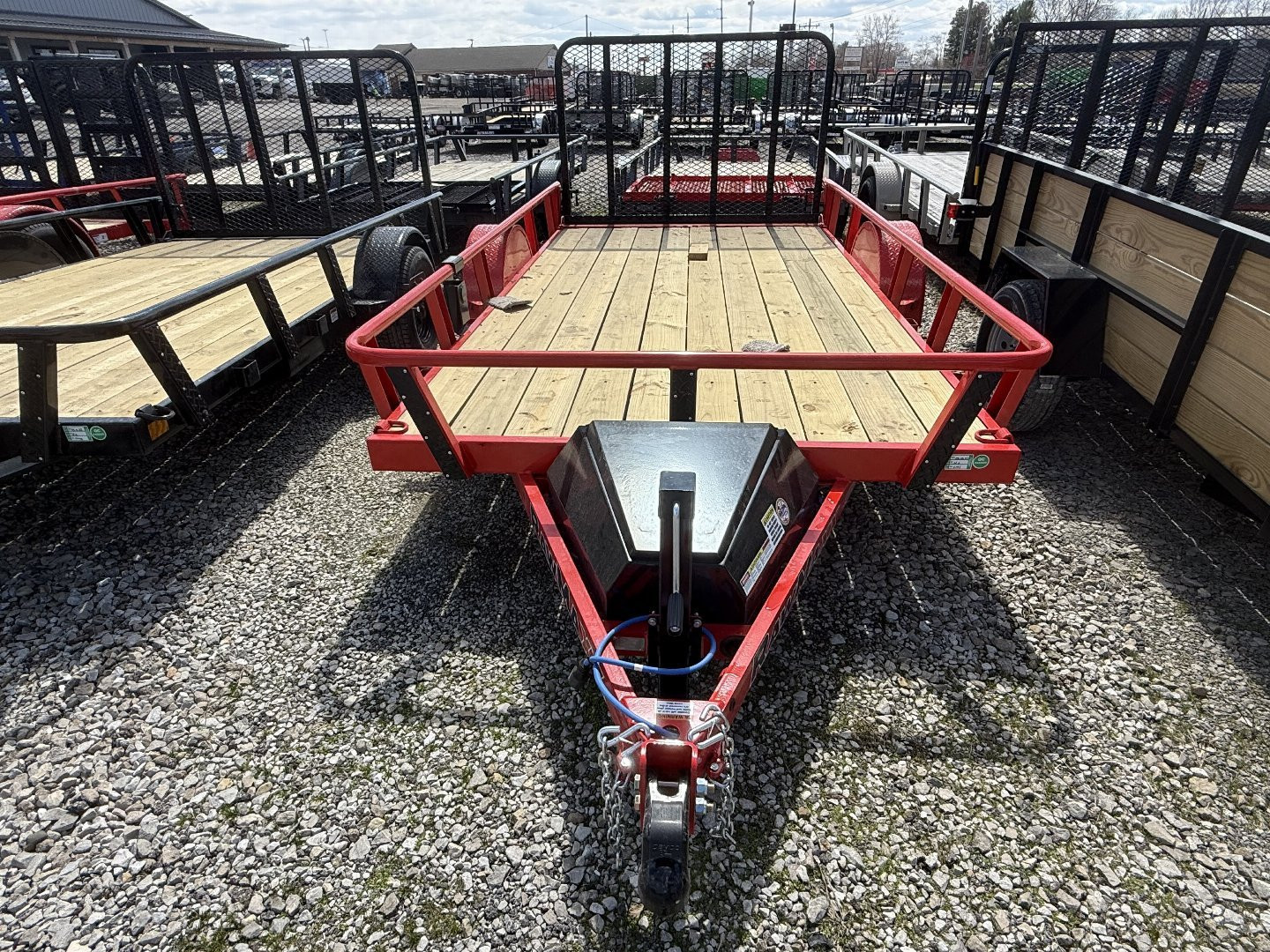 New 2025 RAWMAXX UTX1277BP3.5K Utility Trailer 77X12 SA (GVW:2900) RUBY RED/BLACK