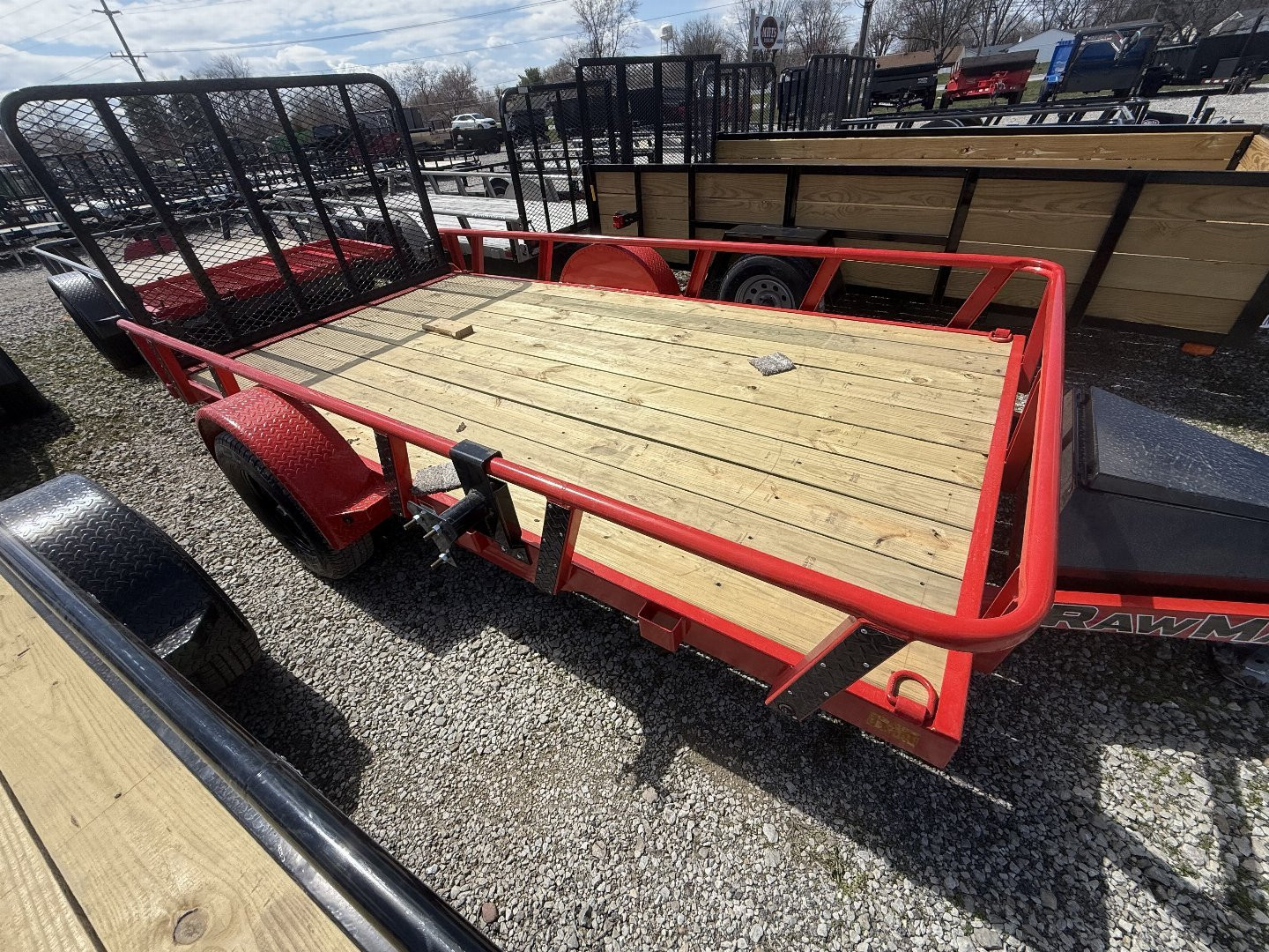 New 2025 RAWMAXX UTX1277BP3.5K Utility Trailer 77X12 SA (GVW:2900) RUBY RED/BLACK