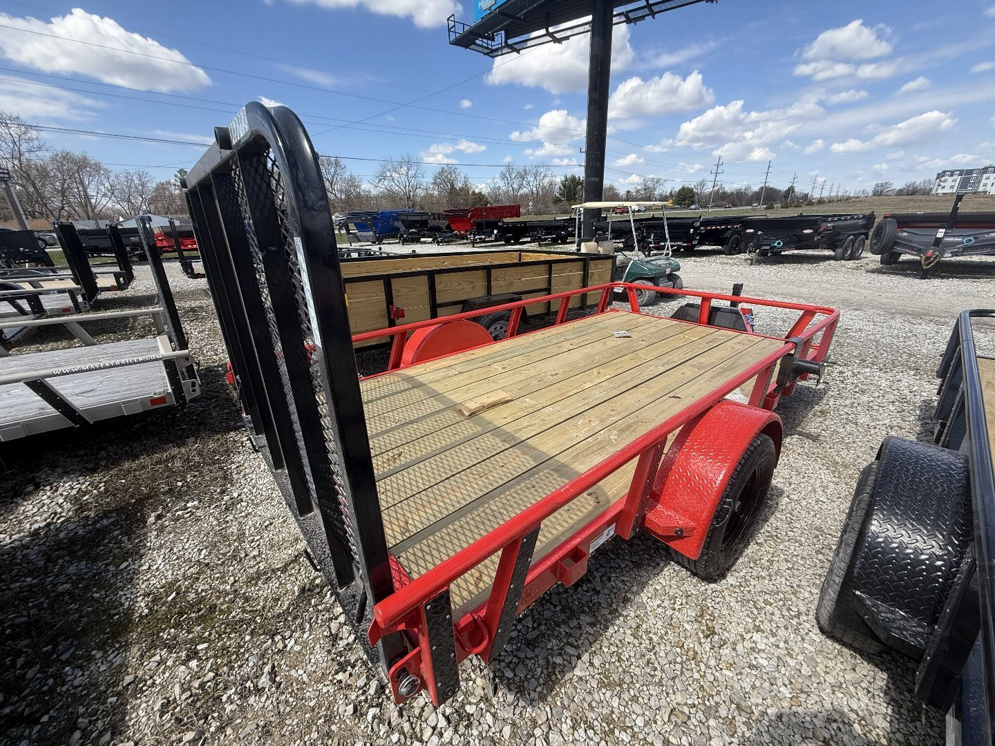New 2025 RAWMAXX UTX1277BP3.5K Utility Trailer 77X12 SA (GVW:2900) RUBY RED/BLACK