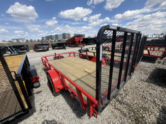 New 2025 RAWMAXX UTX1277BP3.5K Utility Trailer 77X12 SA (GVW:2900) RUBY RED/BLACK