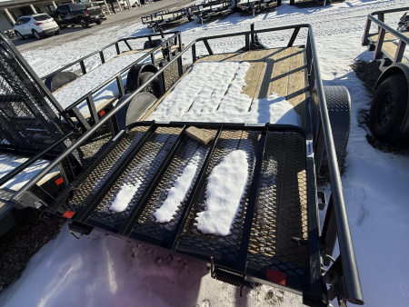 New 2025 RAWMAXX UTX1277BP3.5K Utility Trailer 77X12 SA (GVW:3500) ARMOR GRAY