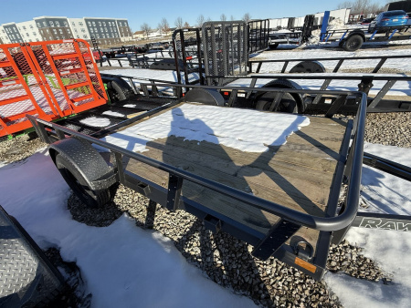 New 2025 RAWMAXX UTX1277BP3.5K Utility Trailer 77X12 SA (GVW:3500) ARMOR GRAY