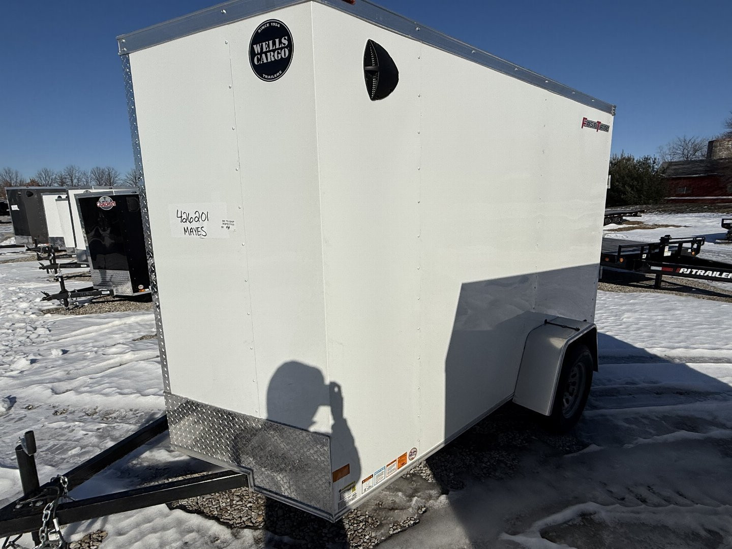 New 2025 WELLS CARGO FT610S2-D Cargo / Enclosed Trailer 6X10 SA RAMP DOOR (GVW:2990) WHITE