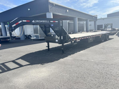 New 2023 Iron Bull Gooseneck Deckover 102X32 Flatbed Trailer