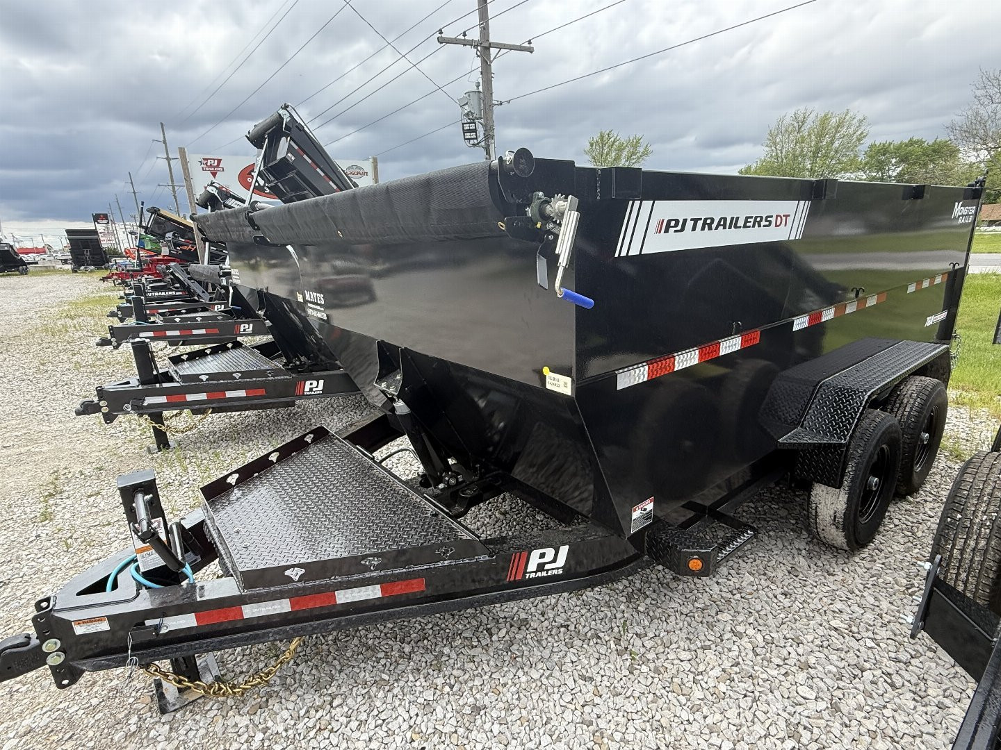 New 2026 PJ Trailers DT142 Dump Trailer 83X14 TA TELESCOPIC 48" HIGH SIDES (GVW:14000) BLACK