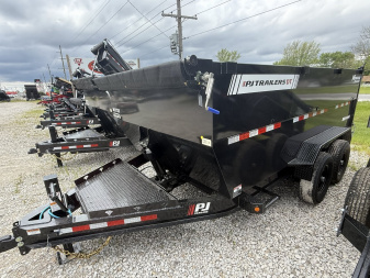 New 2026 PJ Trailers DT142 Dump Trailer 83X14 TA TELESCOPIC 48" HIGH SIDES (GVW:14000) BLACK