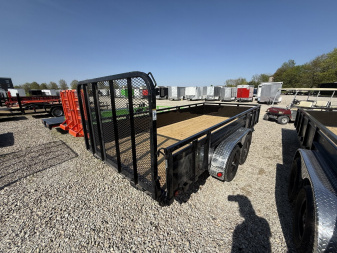 New 2025 PJ Trailers UL162 Utility Trailer 83X16 TA STRAIGHT DECK (GVW:7000) BLACK METAL SIDES